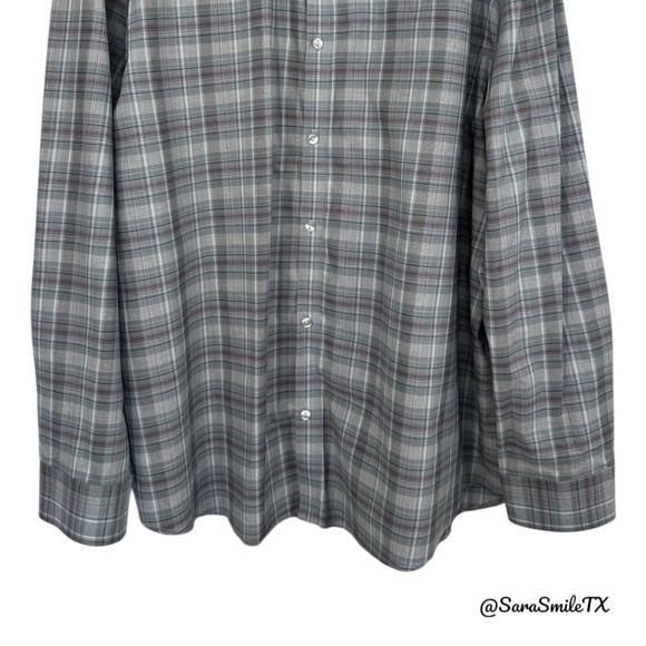 CALVIN KLEIN Plaid Business Casual Long Sleeve Button Down Shirt - Picture 7 of 12